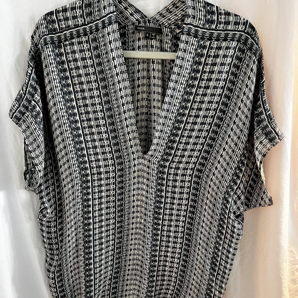 Vince silk v neck top